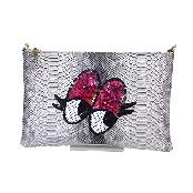 Python Skin Spangle Clutch